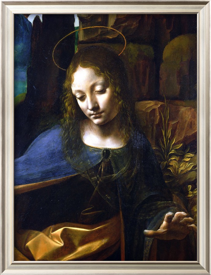 Detail of the Head of the Virgin, from the Virgin of the Rocks - Leonardo Da Vinci Painting